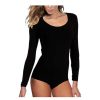 Intimo De Caro Calzature | Body 4154 Jadea Maglia Manica Lunga Con Scollo Lollo Rotondo Nero