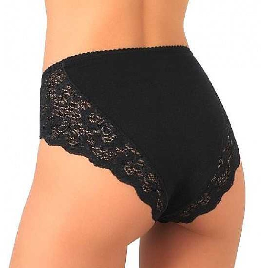 Intimo De Caro Calzature | Slip Jadea 530 In Cotone Con Elegante Pizzo Conf. 3 Pezzi