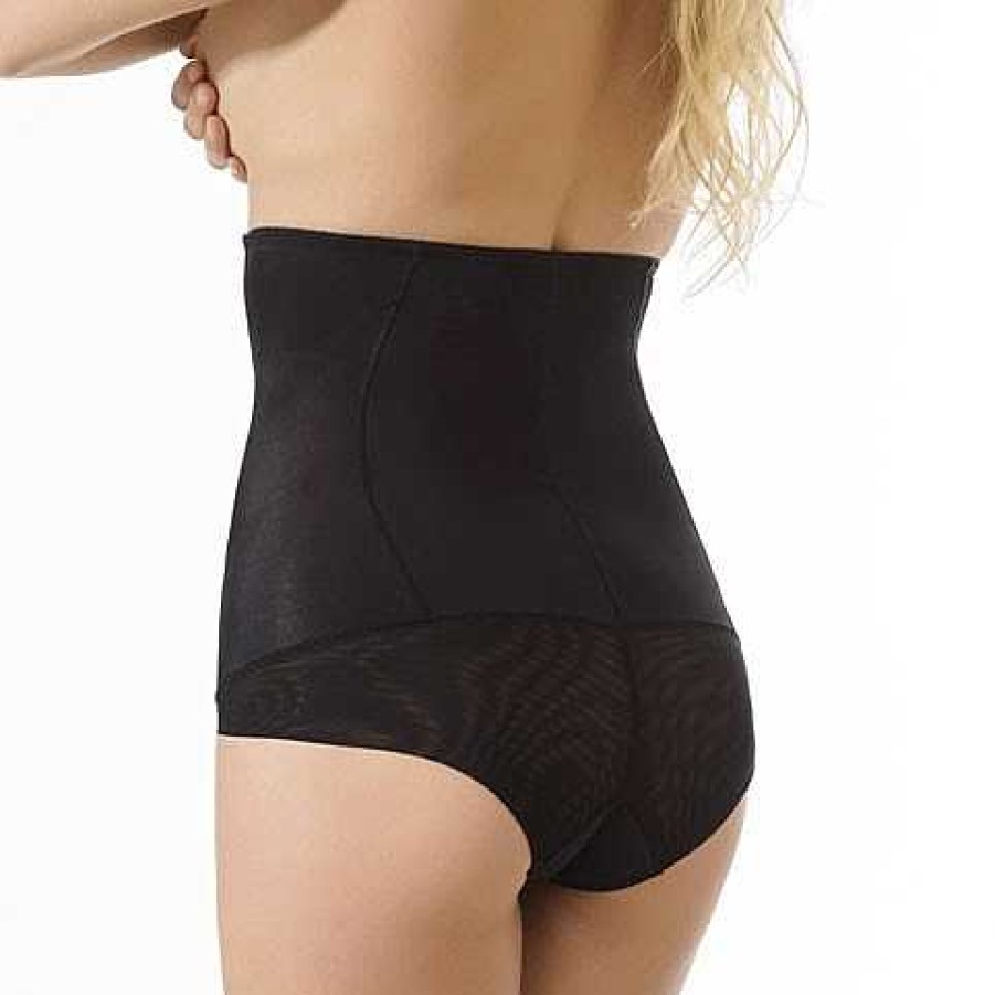 Intimo De Caro Calzature | Guaina Charme 8007 Pancera Contenitiva In Microfibra Vita Alta Nero