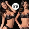 Intimo De Caro Calzature | Reggiseno Balconcino Royale Tulle Ricamato Imbottito Con Ferretto Nero