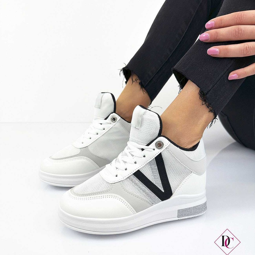 Calzature De Caro Calzature Sneakers | Sneakers Camille Tessuto Traspirante Con Zeppa Interna