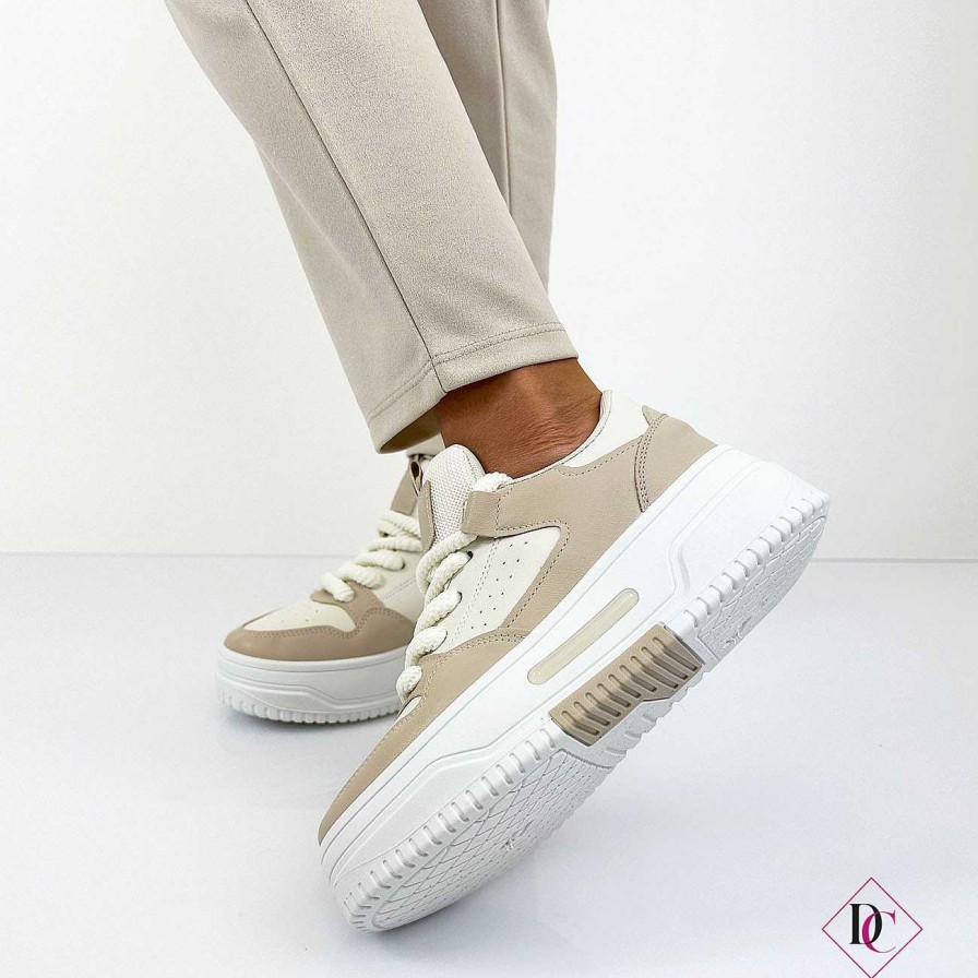 Calzature De Caro Calzature Sneakers | Sneakers Beatrix Casual Con Zeppa Platform In Gomma