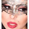 Intimo De Caro Calzature | Maschera Chic 3839 In Filigrana Con Strass Argento